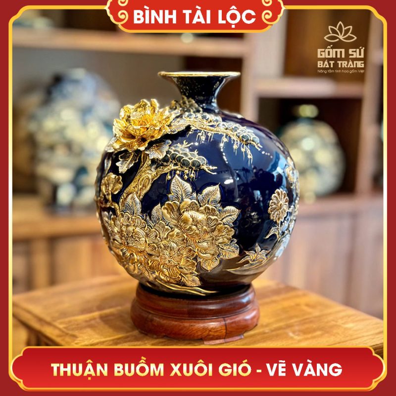 Bình tài lộc vẽ vàng Thuận Buồm Xuôi Gió H30 binh tai loc thuan buom xuoi gio h30 17