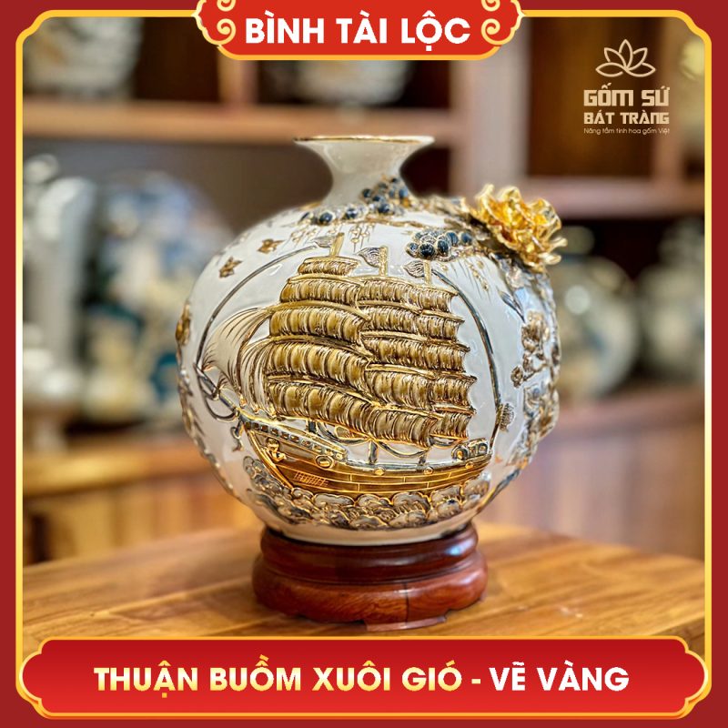 Ý nghĩa của bình hút tài lộc - Vật phẩm khơi nguồn may mắn binh tai loc thuan buom xuoi gio h30 20