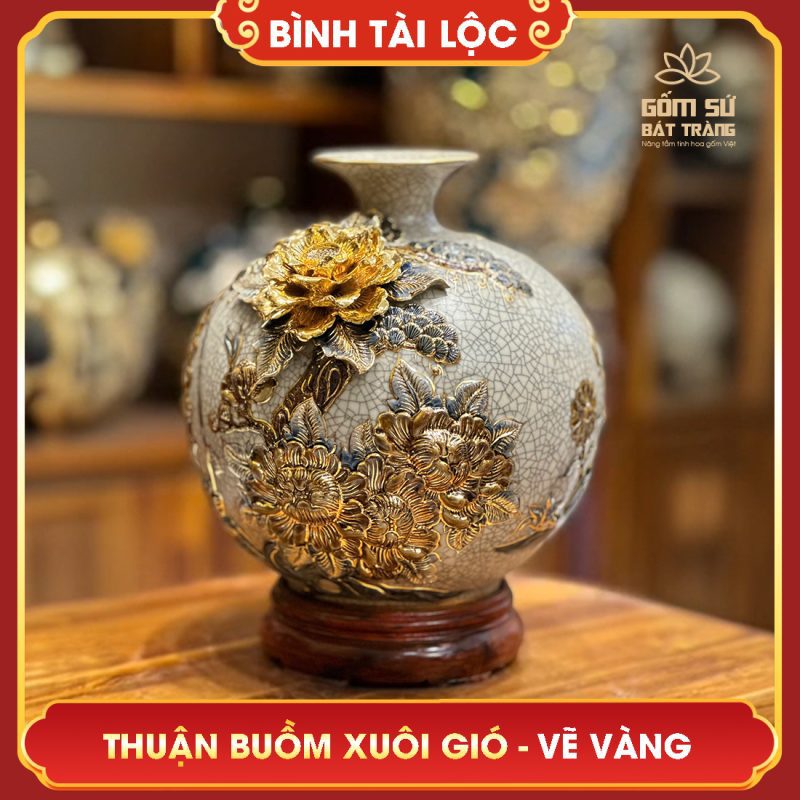 Bình tài lộc vẽ vàng Thuận Buồm Xuôi Gió H30 binh tai loc thuan buom xuoi gio h30 23