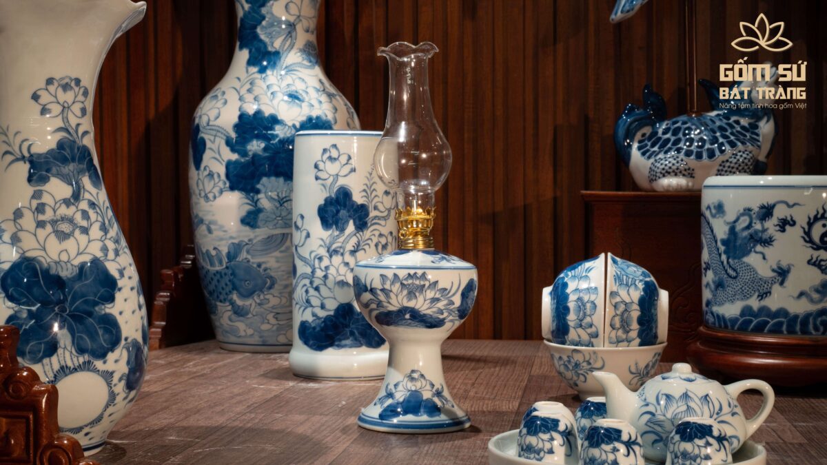 Bộ đồ thờ men lam Hỷ Sự Quý Tử bo do tho men lam hy su quy tu 4