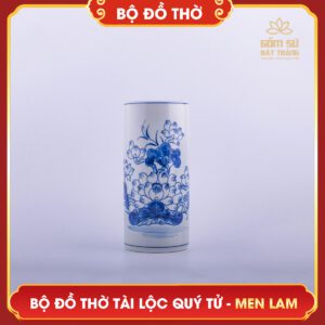 Bộ đồ thờ men lam Tài Lộc Quý Tử bo do tho men lam tai loc quy tu 12