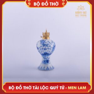 Bộ đồ thờ men lam Tài Lộc Quý Tử bo do tho men lam tai loc quy tu 13