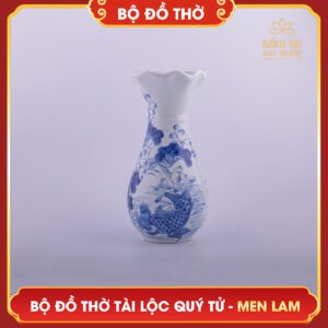 Bộ đồ thờ men lam Tài Lộc Quý Tử bo do tho men lam tai loc quy tu 16