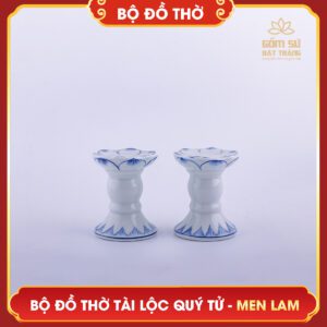 Bộ đồ thờ men lam Tài Lộc Quý Tử bo do tho men lam tai loc quy tu 19