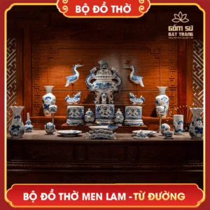 Bộ đồ thờ men lam Từ Đường
