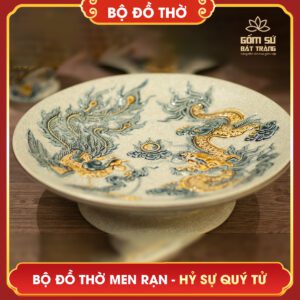 Bộ đồ thờ men rạn Hỷ Sự Quý Tử bo do tho men ran hy su quy tu 12