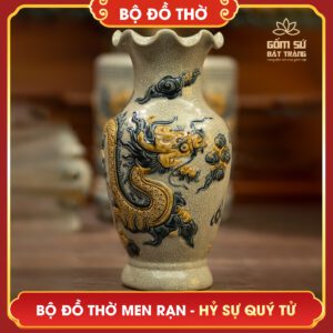 Bộ đồ thờ men rạn Hỷ Sự Quý Tử bo do tho men ran hy su quy tu 9