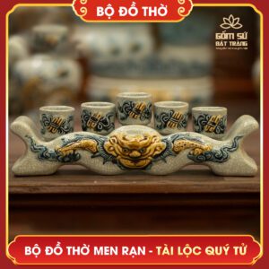 Bộ đồ thờ men rạn Tài Lộc Quý Tử bo do tho men ran tai loc quy tu 14