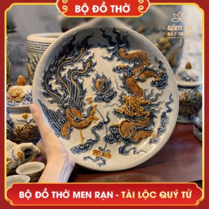 Bộ đồ thờ men rạn Tài Lộc Quý Tử bo do tho men ran tai loc quy tu 15