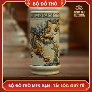 Bộ đồ thờ men rạn Tài Lộc Quý Tử bo do tho men ran tai loc quy tu 9
