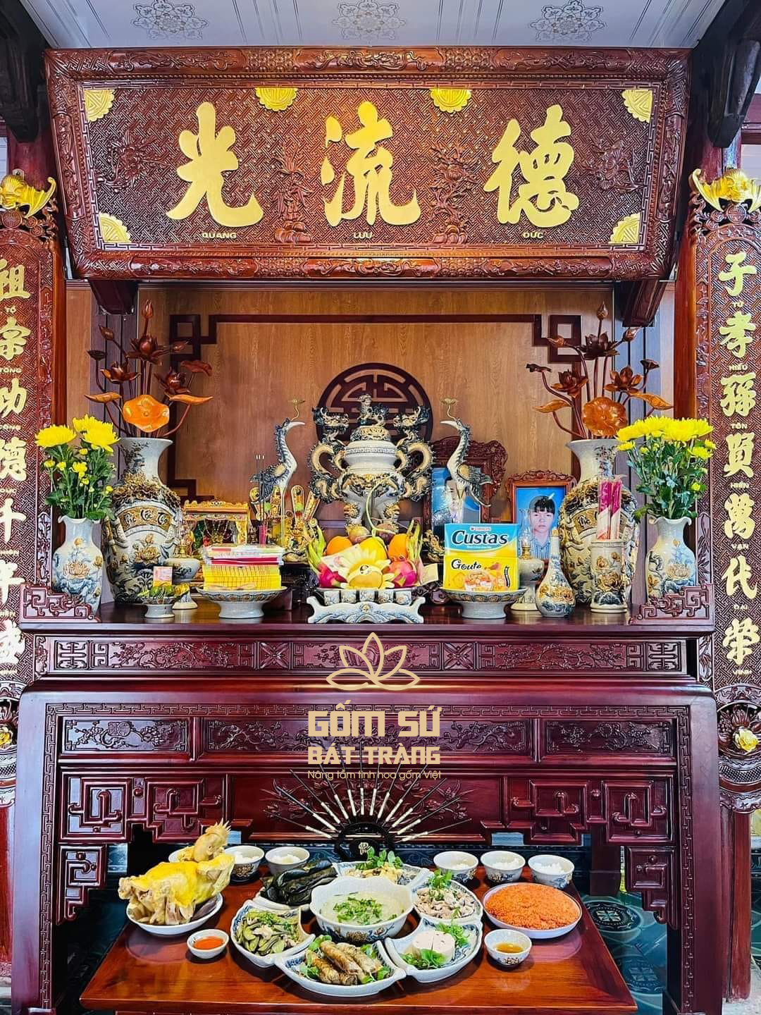 Bộ đồ thờ men rạn Từ Đường Bộ đồ thờ men rạn Từ Đường tại nhà chú Trí ở thành phố Bắc Ninh