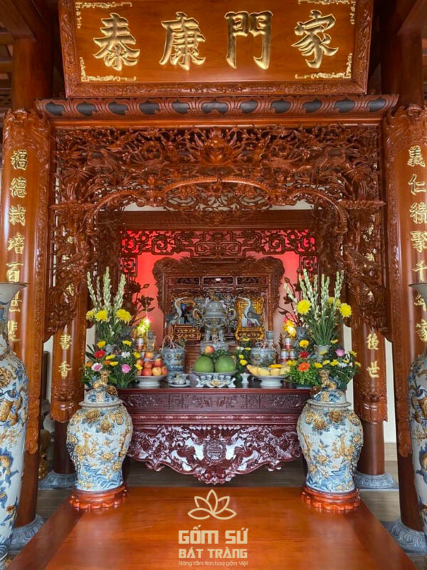 Bộ đồ thờ men rạn Từ Đường Bộ đồ thờ men rạn Từ Đường tại nhà khách hàng của Gốm