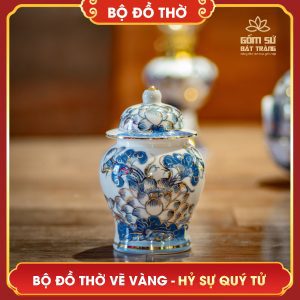 Bộ đồ thờ vẽ vàng Hỷ Sự Quý Tử bo do tho ve vang hy su quy tu 8