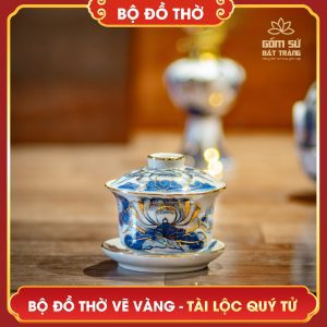 Bộ đồ thờ vẽ vàng Tài Lộc Quý Tử bo do tho ve vang tai loc quy tu 12