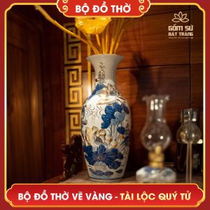 Bộ đồ thờ vẽ vàng Tài Lộc Quý Tử bo do tho ve vang tai loc quy tu 16