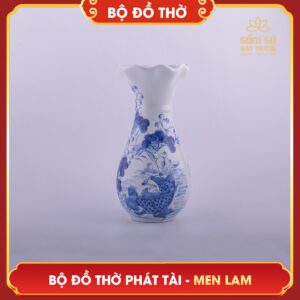 Bộ đồ thờ men lam Phát Tài bo do tho men lam phat tai 21