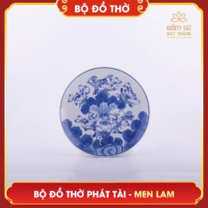 Bộ đồ thờ men lam Phát Tài bo do tho men lam phat tai 22