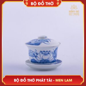 Bộ đồ thờ men lam Phát Tài bo do tho men lam phat tai 25