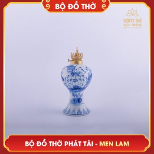 Bộ đồ thờ men lam Phát Tài bo do tho men lam phat tai 30