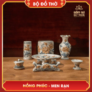 Bộ đồ thờ men rạn Hồng Phúc