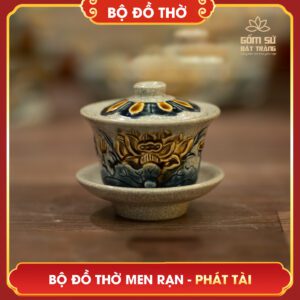 Bộ đồ thờ men rạn Phát Tài bo do tho men ran phat tai 12