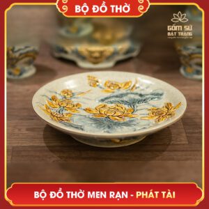 Bộ đồ thờ men rạn Phát Tài bo do tho men ran phat tai 13