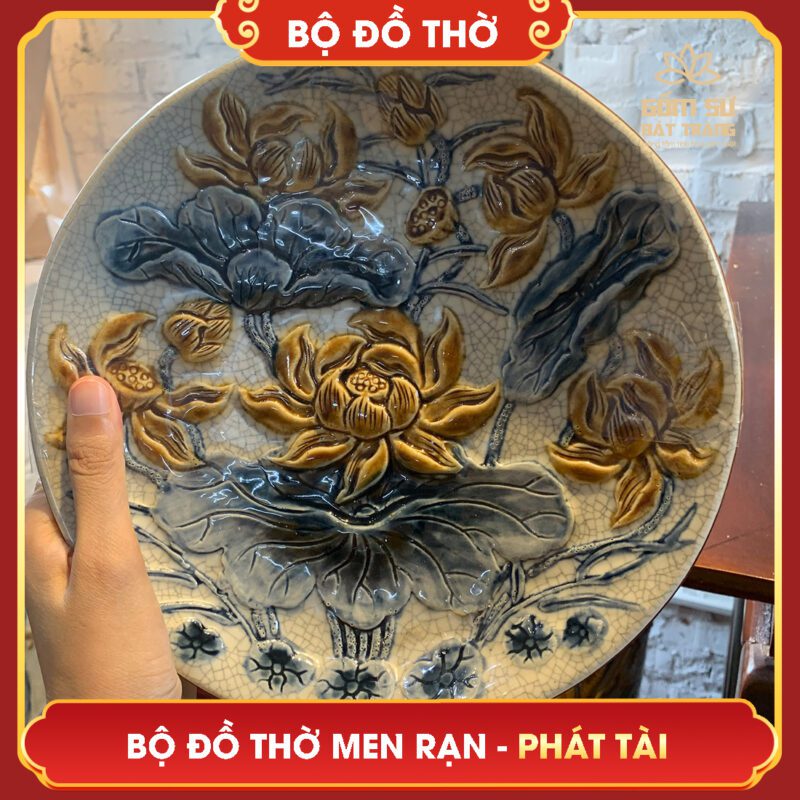 Bộ đồ thờ men rạn Phát Tài bo do tho men ran phat tai 25