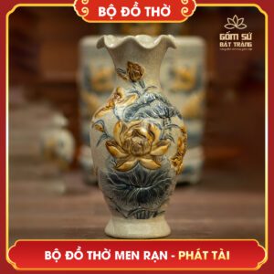 Bộ đồ thờ men rạn Phát Tài bo do tho men ran phat tai 9