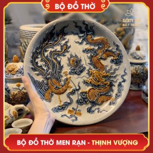 Bộ đồ thờ men rạn Thịnh Vượng bo do tho men ran thinh vuong 12
