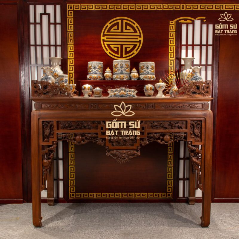 Bộ đồ thờ men rạn Thịnh Vượng bo do tho men ran thinh vuong 17