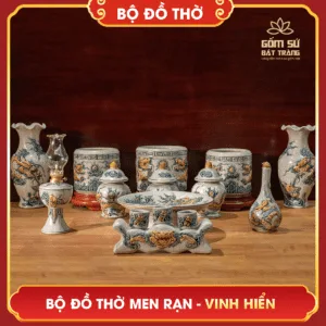 Bộ đồ thờ men rạn Vinh Hiển