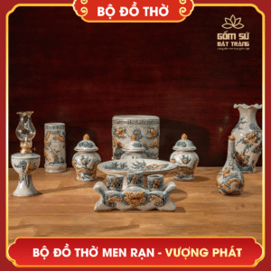 Bộ đồ thờ men rạn Vượng Phát