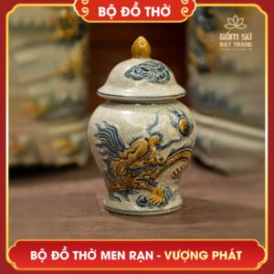 Bộ đồ thờ men rạn Vượng Phát bo do tho men ran vuong phat 8