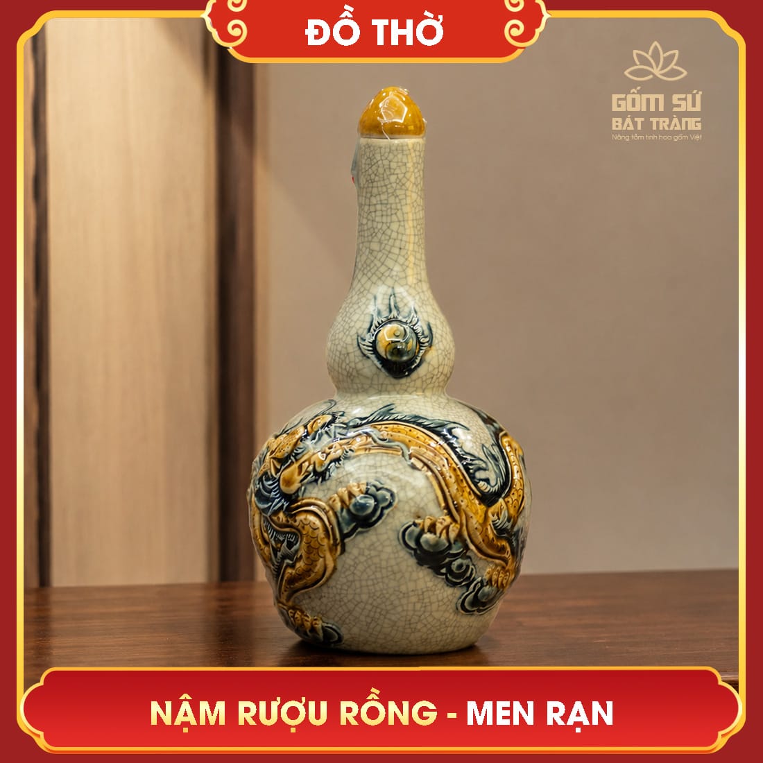 Nậm rượu Rồng men rạn nam rong men ran 6