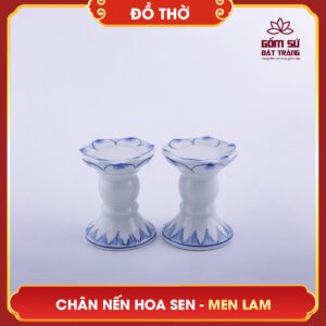 Chân nến Hoa Sen men lam chan nen thap hoa sen men lam 4