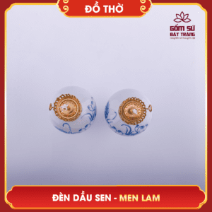 Đèn dầu Hoa Sen men lam den dau hoa sen men lam 3