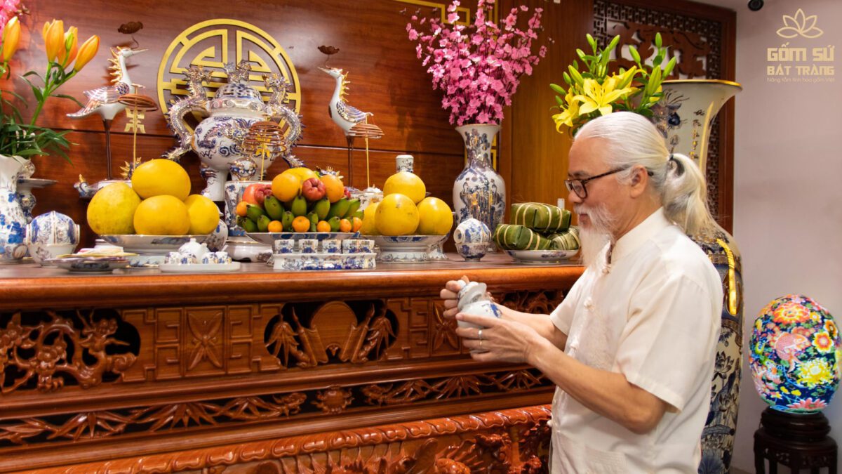 Bát cúng Hoa Sen vẽ vàng bat cung hoa sen ve vang 6