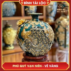 Bình tài lộc vẽ vàng Phú Quý Vạn Niên H30 binh tai loc phu quy van nien h30 14