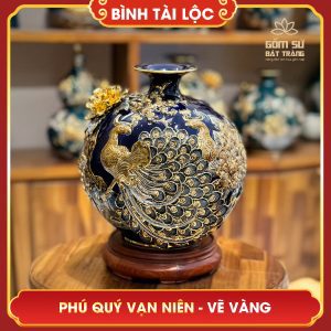 Bình tài lộc vẽ vàng Phú Quý Vạn Niên H30 binh tai loc phu quy van nien h30 16