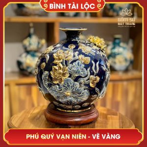 Bình tài lộc vẽ vàng Phú Quý Vạn Niên H30 binh tai loc phu quy van nien h30 17