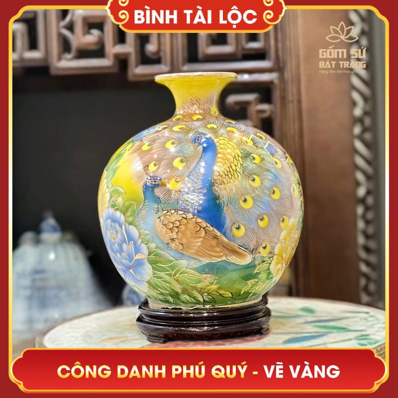 Bình chiêu tài lộc - Bí quyết chọn bình ĐÚNG phong thủy binh tai loc ve vang cong danh phu quy h30 10
