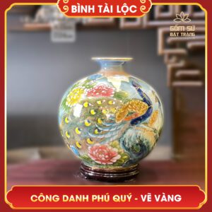 Bình tài lộc vẽ vàng Công Danh Phú Quý H35 binh tai loc ve vang cong danh phu quy h35 2