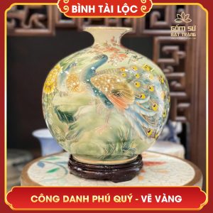 Bình tài lộc vẽ vàng Công Danh Phú Quý H35 binh tai loc ve vang cong danh phu quy h35 8