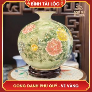 Bình tài lộc vẽ vàng Công Danh Phú Quý H35 binh tai loc ve vang cong danh phu quy h35 9