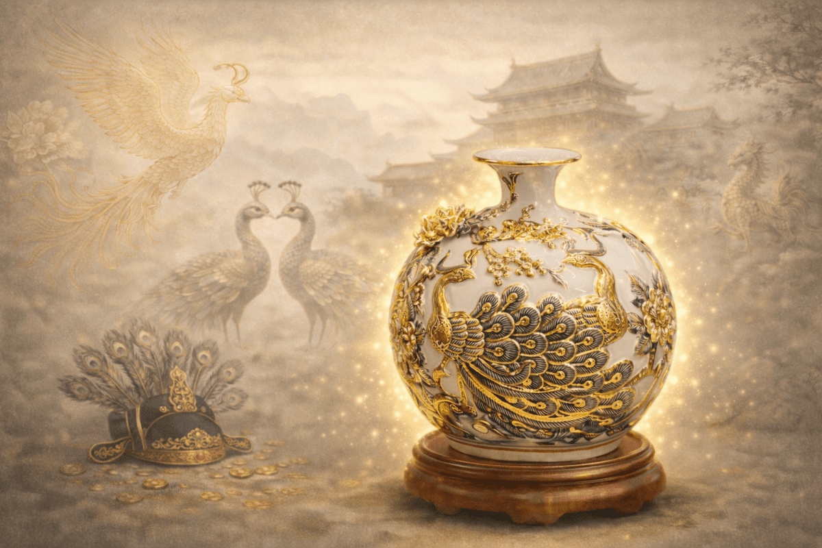 Bình tài lộc vẽ vàng Phú Quý Vạn Niên H22 binh tai loc ve vang phu quy van nien h22 11