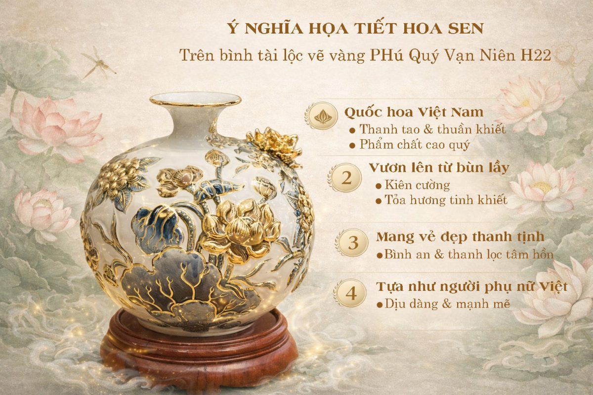 Bình tài lộc vẽ vàng Phú Quý Vạn Niên H22 binh tai loc ve vang phu quy van nien h22 9
