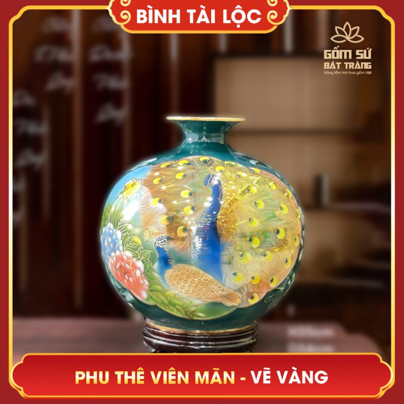 Top 10 mẫu bình gốm sứ hút tài lộc Bát Tràng HOT nhất hiện nay binh tai loc ve vang phu the vien man h35 1