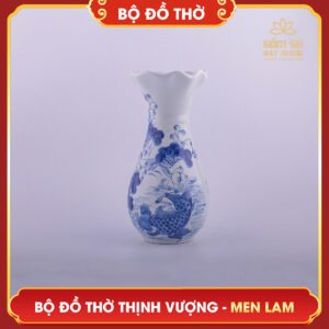 Bộ đồ thờ men lam Thịnh Vượng bo do tho men lam thinh vuong 11