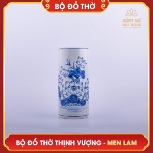 Bộ đồ thờ men lam Thịnh Vượng bo do tho men lam thinh vuong 12