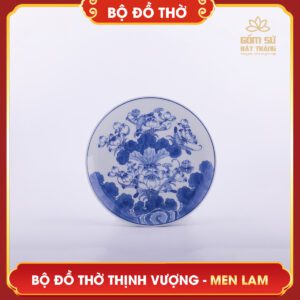Bộ đồ thờ men lam Thịnh Vượng bo do tho men lam thinh vuong 15